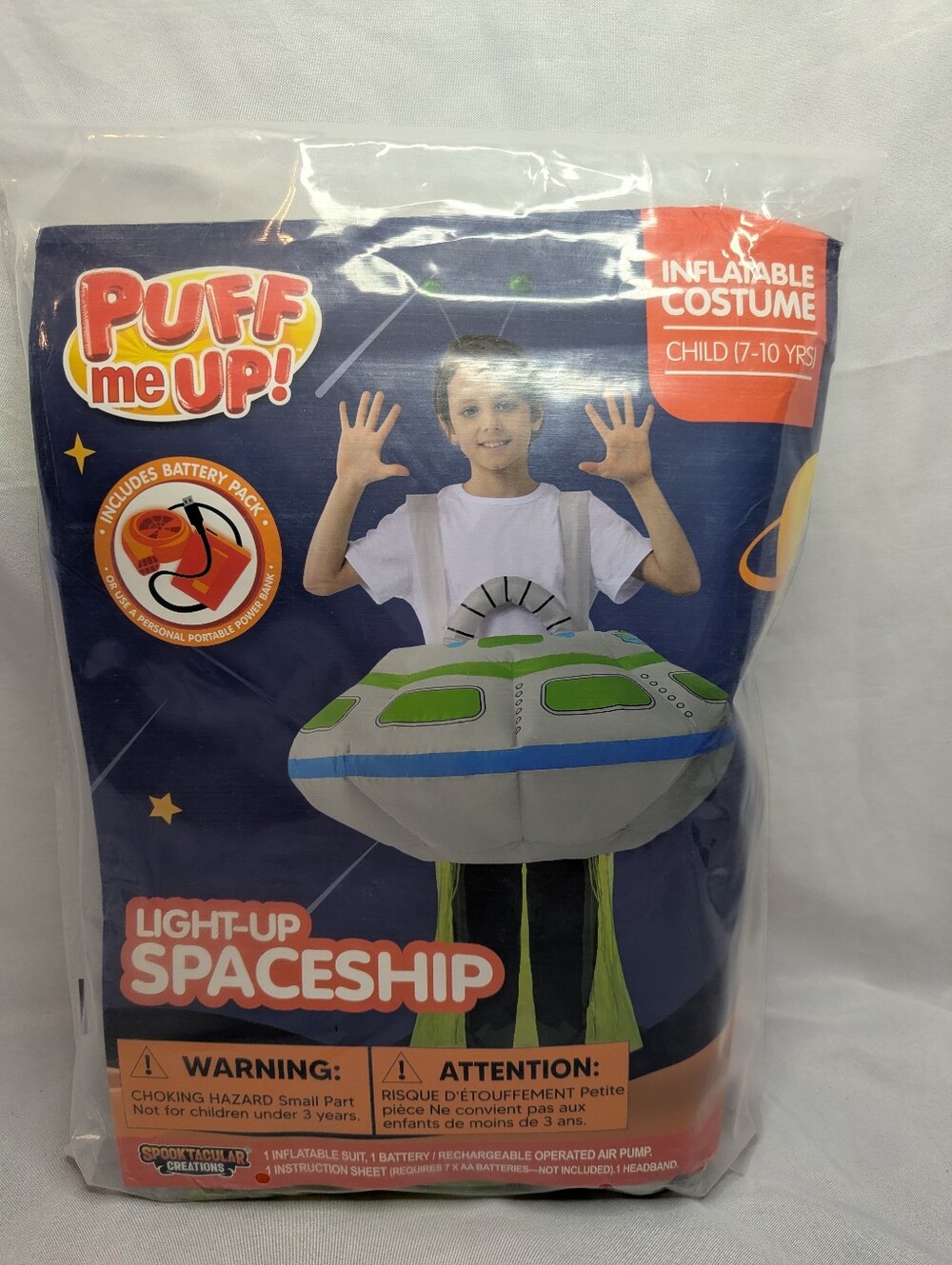 Spooktacular Creations Inflatable Light Up Spaceship Costume Child 7-10 Years